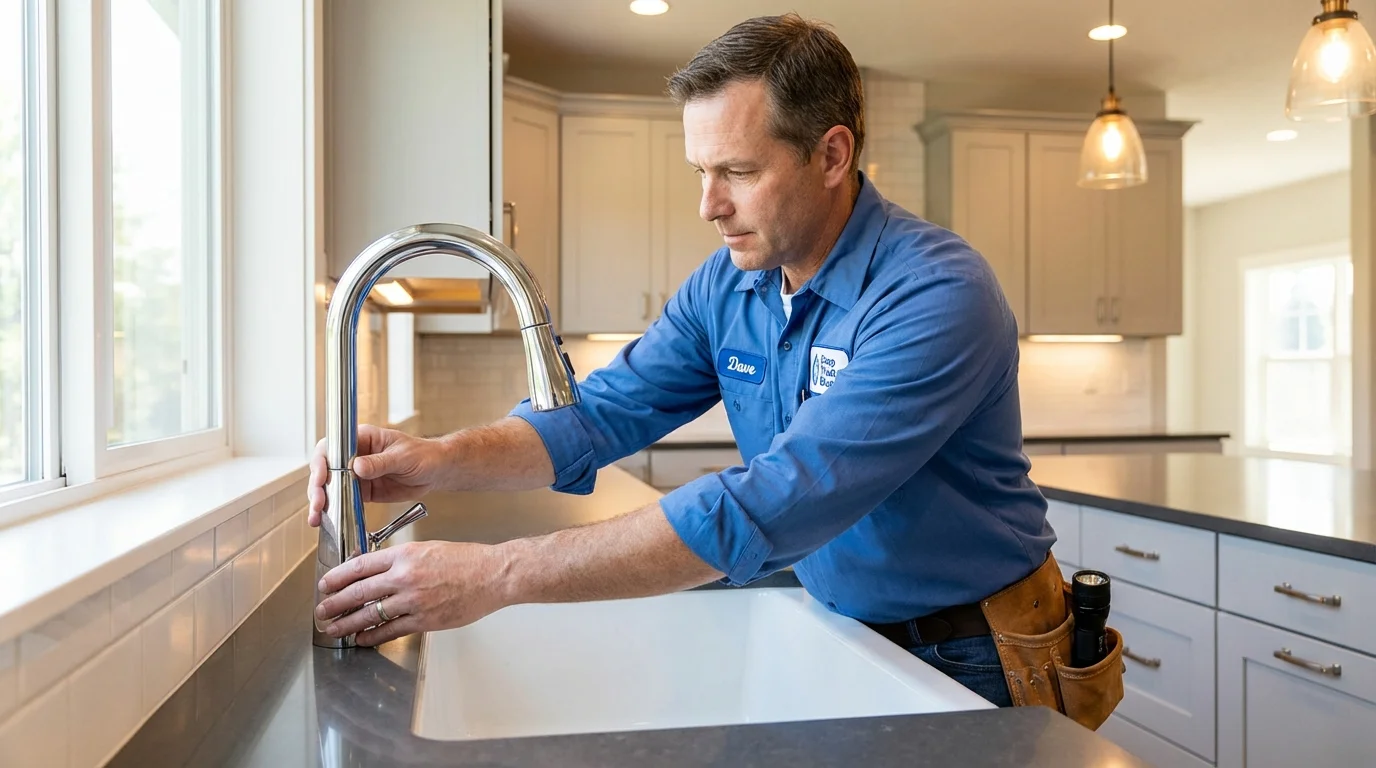 Kitchen faucet installation by Johns Plumbing LLC in Osseo