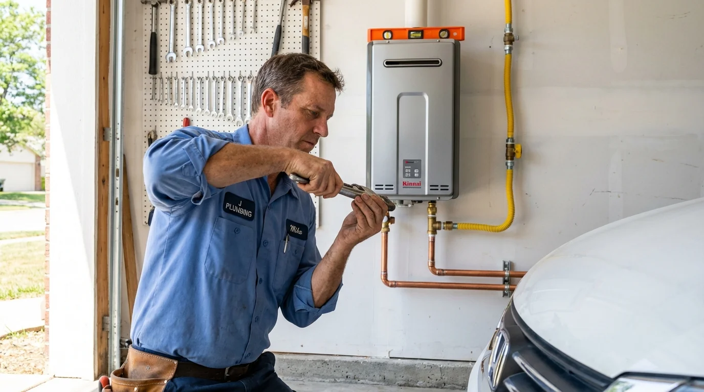 Tankless water heater installation by a Johns Plumbing LLC plumber in Osseo
